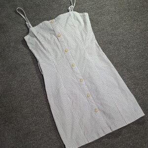 Emory Park Black and White And Light Brown Gingham Mini Dress